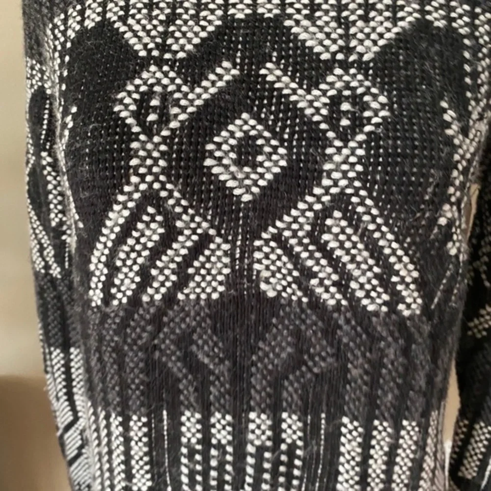 J. Crew Mixed-Stitch Blanket Sweater Black White